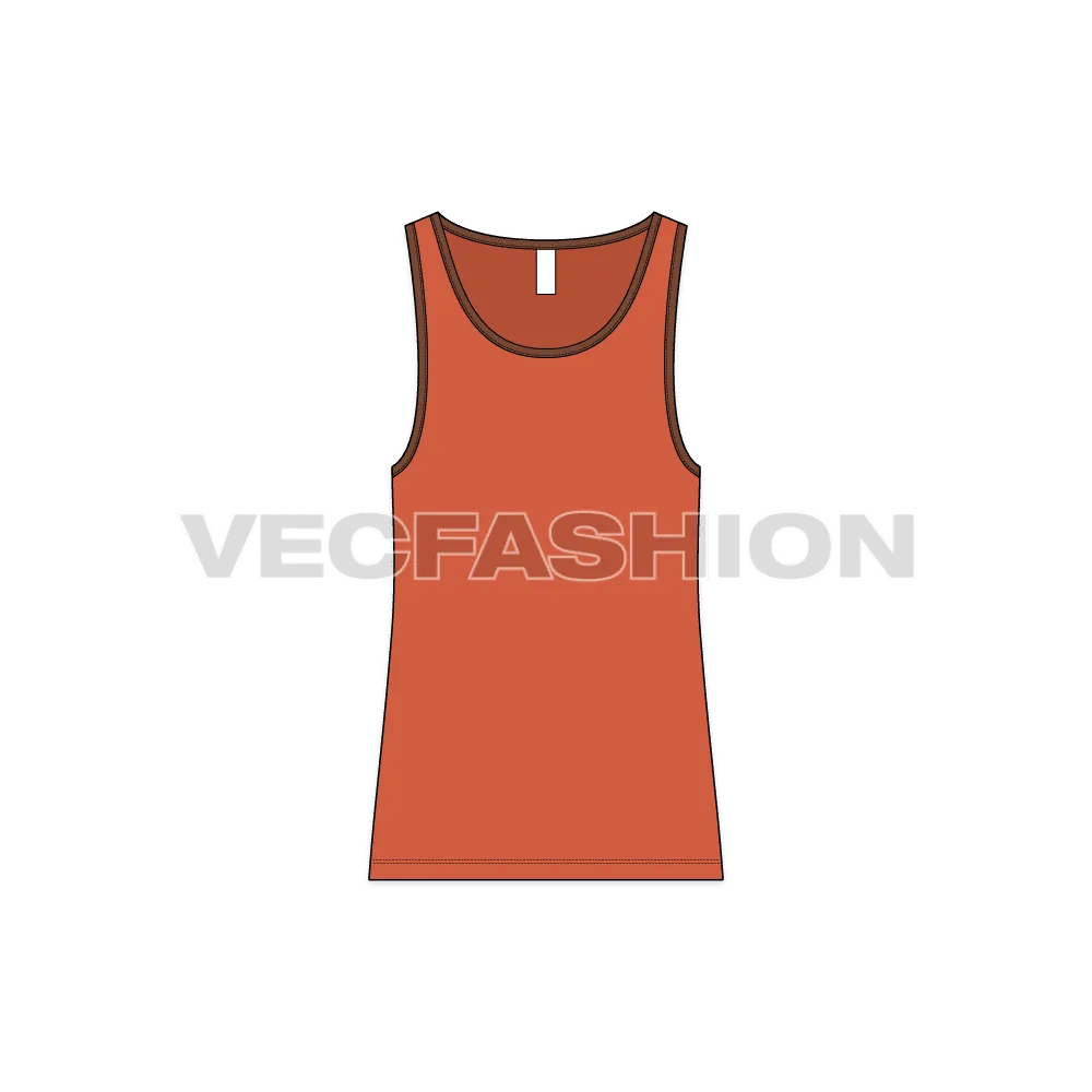 Sporty Ringer Tank Vector Template