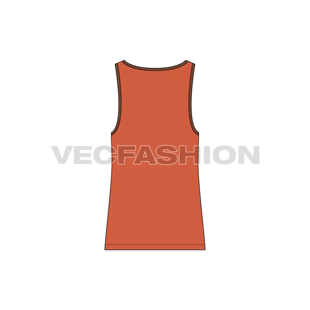 Sporty Ringer Tank Vector Template