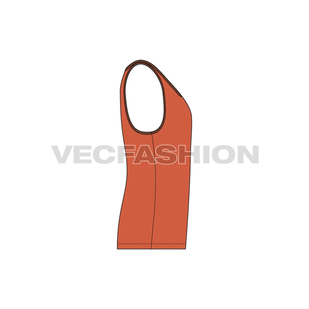 Sporty Ringer Tank Vector Template