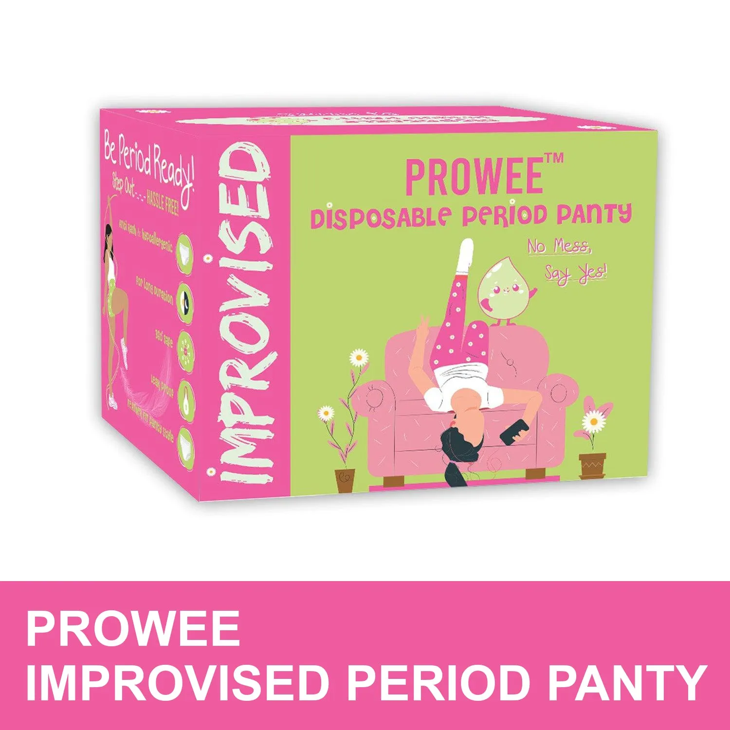 XL Size Improvised Period Panty-Panties designed for Heavy Flow,360 Degree Coverage with Leak Guard and Ultra-Absorbent Core, All night protection from heavy flow. PROWEE- Improvised Period Panty