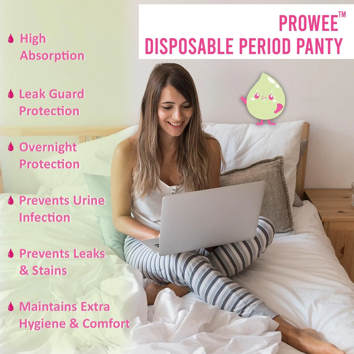 XL Size Improvised Period Panty-Panties designed for Heavy Flow,360 Degree Coverage with Leak Guard and Ultra-Absorbent Core, All night protection from heavy flow. PROWEE- Improvised Period Panty